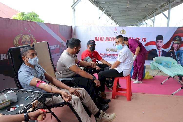 Jelang Peringatan Hari Bhayangkara Ke - 76 Polres TTS Gelar Aksi Donor Darah