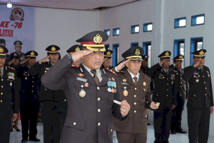 Upacara Peringatan Hari Bhayangkara ke – 76, Kapolres TTS Ikuti Secara Virtual