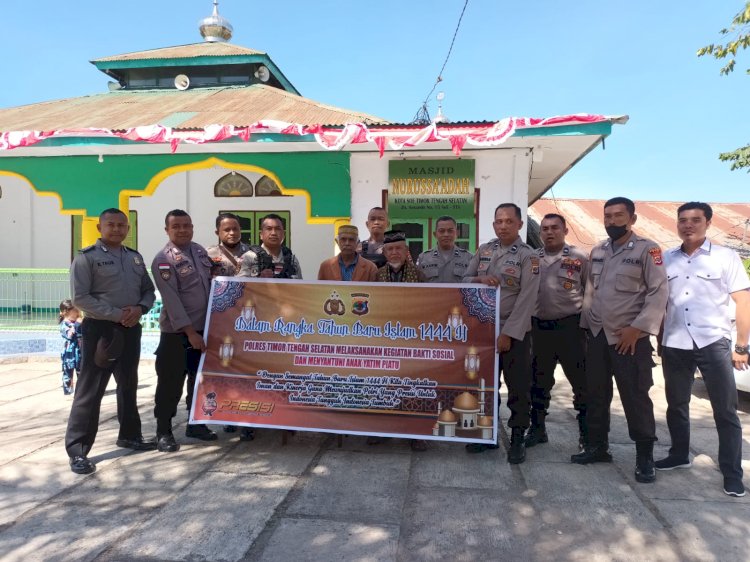 Bentuk Silahturahmi, Peringati Tahun Baru Islam 1 Muharam 1444 H /2022 M, Polres TTS Bhaksos di Masjid