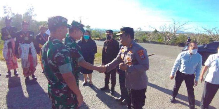 Sinergitas TNI- Polri, Kapolres TTS Sambut Kasad TNI AD Di Acara Peresmian Pompa Hidram