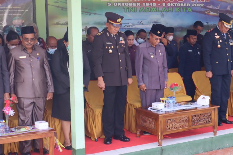 Bentuk Sinergitas TNI-Polri, Kabag Ops Hadiri Upacara Peringati HUT TNI Ke- 77 Wakili Kapolres TTS