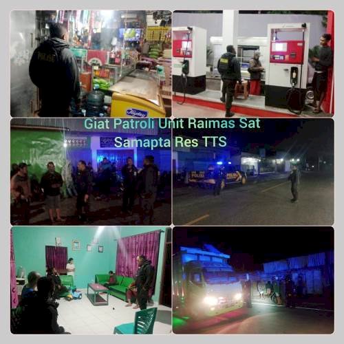 Jamin Kamtibmas Pada Malam Hari, Rutin Raimas Sat Samapta Polres TTS Patroli Malam
