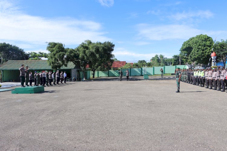 Pererat Persatuan dan Kesatuan TNI/Polri Sebagai Garda Terdepan Kodim 1621 TTS dan Polres TTS Kembali Gelar Apel Sinergitas