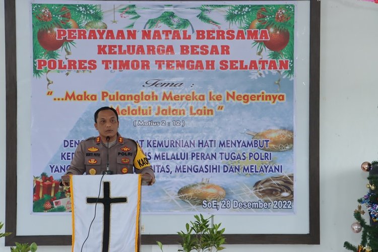 Natal Bersama Keluarga Besar Polres TTS, Kapolres TTS : Momentum Perayaan Natal Mempererat Silahturahmi