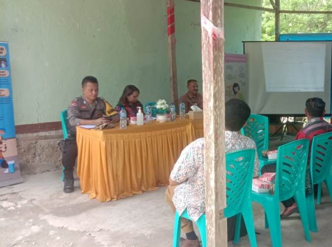 Hadiri Kegiatan Warga , Bhabinkamtibma Beri Pesan-Pesan Kamtibmas