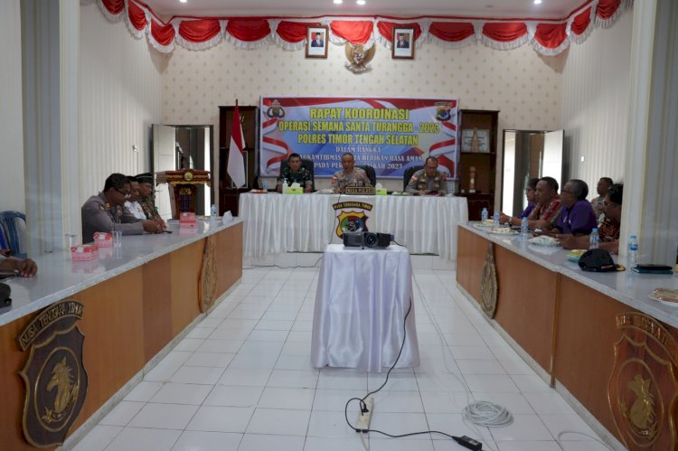 Persiapan Pengamanan Perayaan Paskah Yang aman Kondusif, Polres TTS Gelar Rakor Bersama Lintas Sektoral