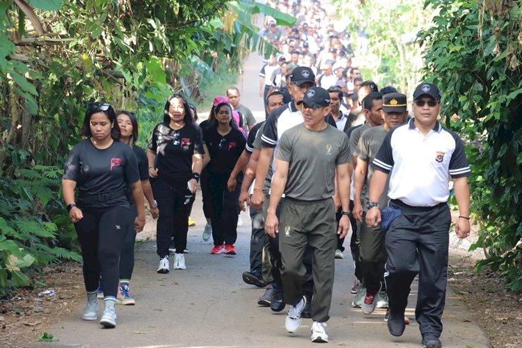 Wujud Sinergitas TNI Polri, Polres TTS dan Kodim 1621/TTS Olag Raga Bersama Di Makodim 1621/TTS