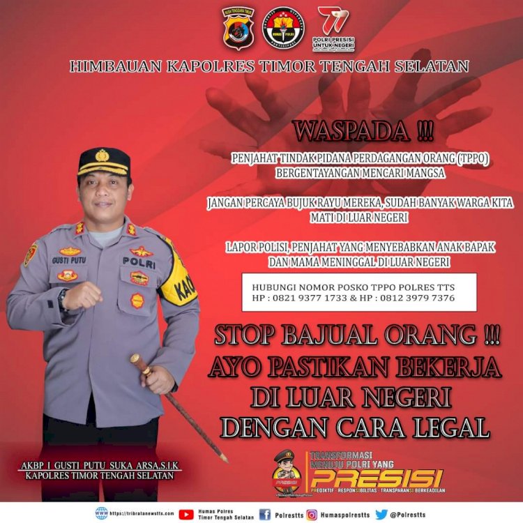 Cegah TPPO, Ini Imbauan Kapolres TTS