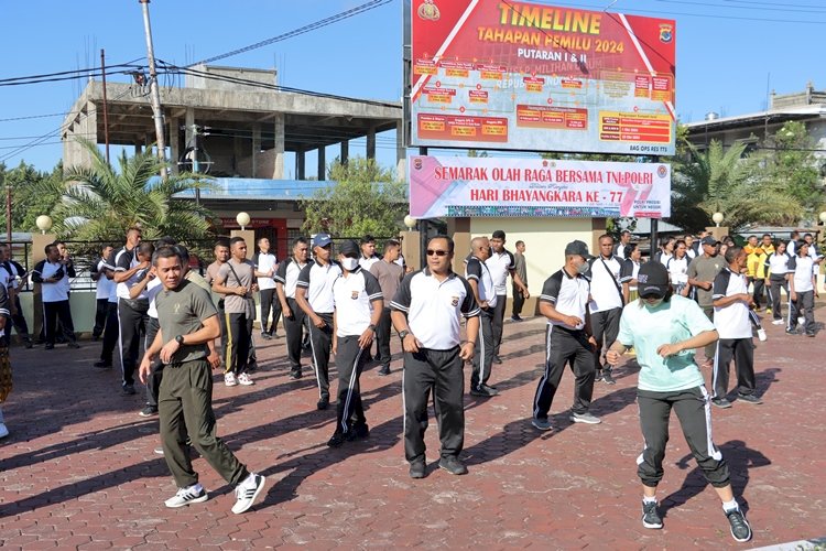 Polres TTS Gelar Berbagai Kegiatan Menyemarakan Olah Raga Bersama TNI / Polri Dalam Rangka Peringati Hari Bhayangkara Ke-77