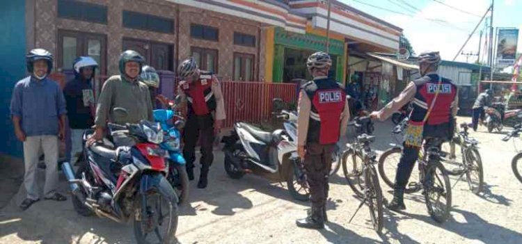 Patroli Bersepeda, Personil Sata Samapta Polres TTS Ajak Warga Sama-sama Jaga Kamtibmas