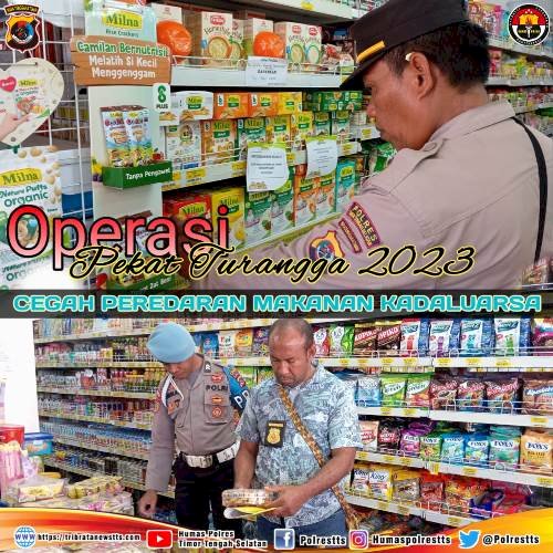 Mencegah Peredaran makanan dan Minuman Kadaluarsa, Personil Ops Pekat lakukan Razia