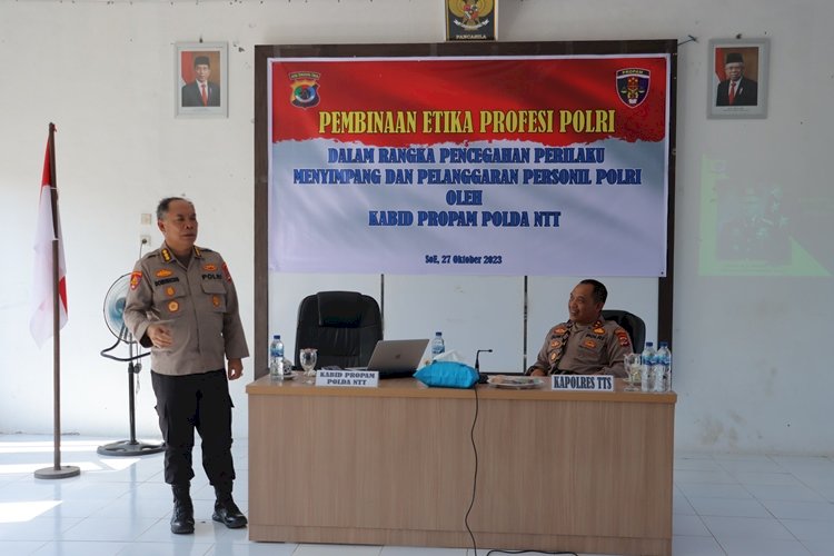 Cegah Prilaku Meyimpang dan Pelanggaran  Anggota Polri, Kabid Propam Polda NTT Lakukan Pembinaan Di Polres TTS