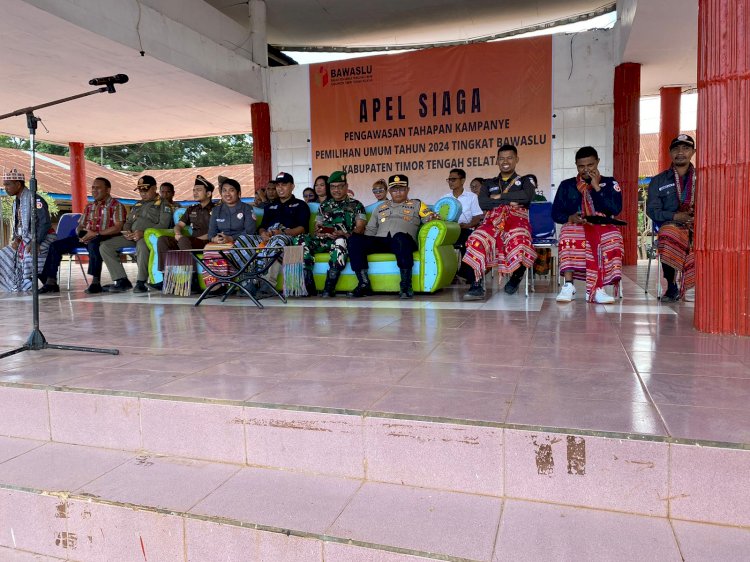 Waka Polres TTS Hadiri Apel Siaga Pengawasan Tahapan Kampanye Pemilu Tahun 2024