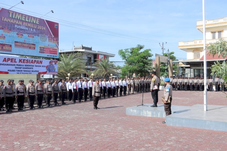 Siap Mengamankan Tahapan Kampanye, Polres TTS Gelar Apel Kesiapan