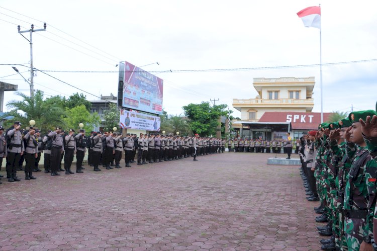 Siap mengamankan TPS, Polres TTS Apel Pergeseran Pasukan