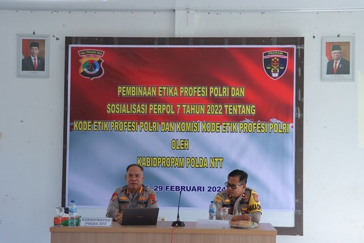 Upaya Menekan Pelanggaran Anggota Polri, Kabid Propam Polda NTT Pembinaan Etika Profesi Polri Sosialisasi Perpol No. 7 Tahun 2022 di Polres TTS