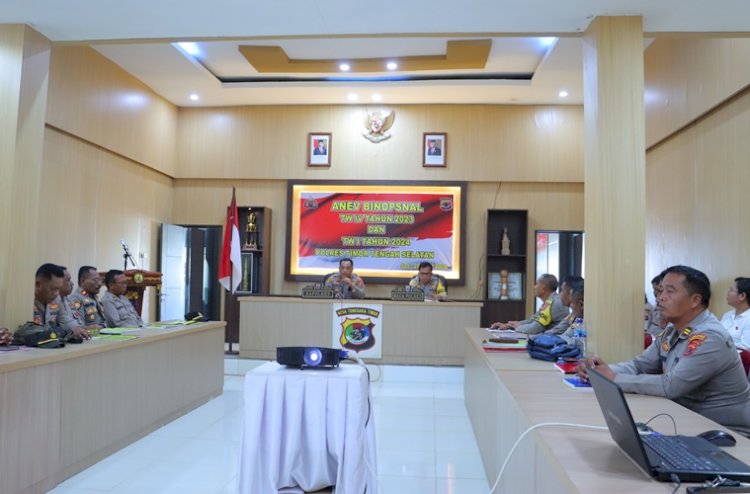Cek Kinerja Kabag, Kasat, Kasi dan Kapolsek , Polres TTS laksananakan Anev Bin Ops TW I tahun 2024