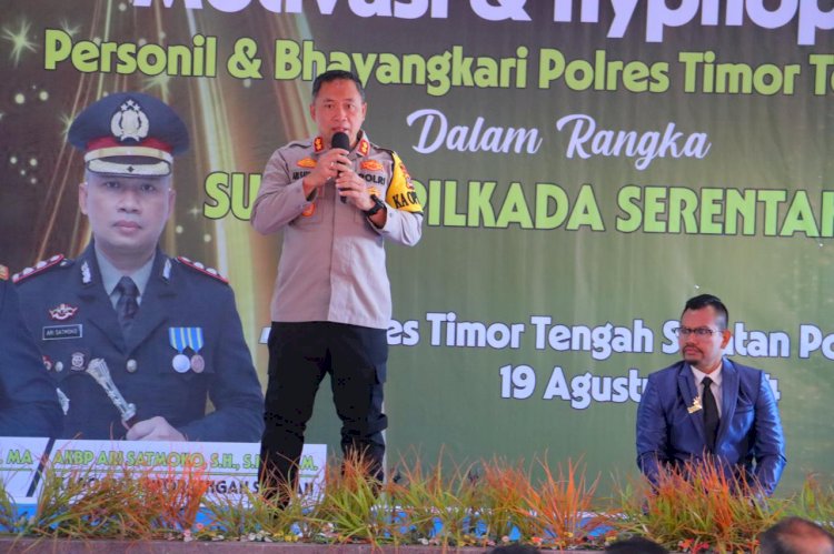 Peduli Mental Anggota, Kapolres TTS Datangkan Motivator Nasional Guna Menggelar Kegiatan Booster Mental Demi Siapkan Mental Anggota Polres TTS Hadapi Pilkada Serentak 2024