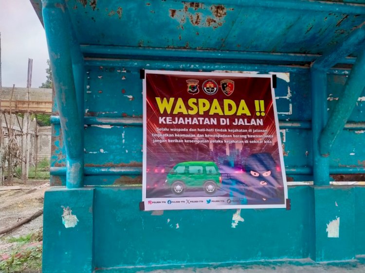 Cegah Aksi-aksi Premanisme di Jalanan , Polres TTS pasang Spanduk Imbaun