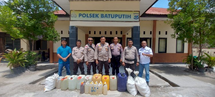 KRYD, Polsek Batu Putih  Amankan Ratusan Liter Miras Beralkohol