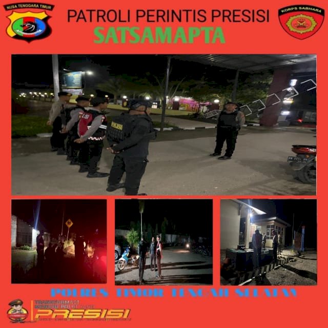 Laksanakan Patroli Malam Polres TTS   Tingkatkan Keamanan dan Ketertiban