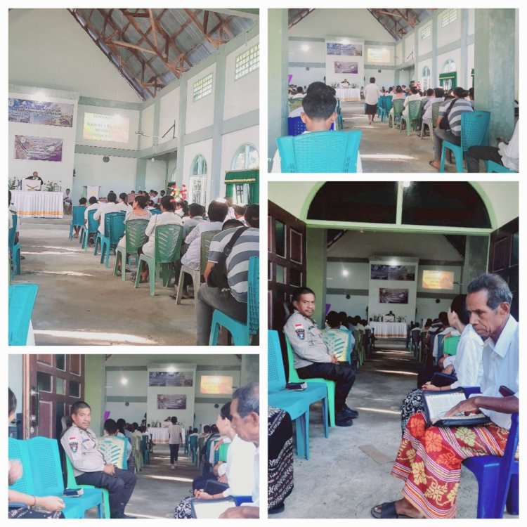 Polsek Kualin Laksanakan Pengamanan Ibadah Paskah di Gereja Efata Taus, Berjalan Aman dan Penuh Khidmat