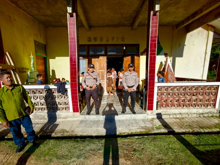 Polsek Kolbano Laksanakan Pengamanan Ibadah Paskah di Gereja Musafir Pana