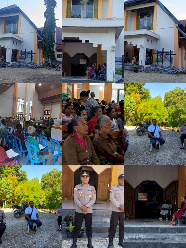 Polsek Kuanfatu Laksanakan Pengamanan Ibadah Paskah di Gereja Syalom Kuanfatu, Ibadah Berjalan Dengan Aman dan Kihdmat