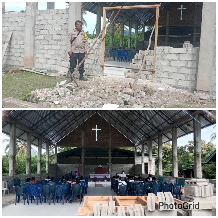 Polsek Amanatun Utara Laksanakan Pengamanan Ibadah Paskah Kedua, Berjalan Dengan Aman dan Khidmat