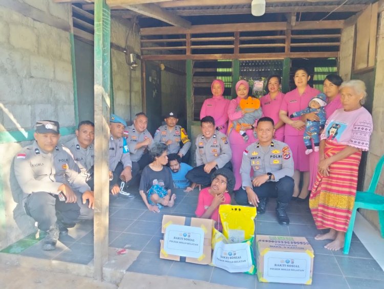 Kisah Inspiratif dari Desa Biloto: Polsek Mollo Selatan dan Bhayangkari Ranting Mollo Selatan Hadir  Memberikan Bantuan untuk Ibu Tangguh Perawat 4 Anak Disabilitas