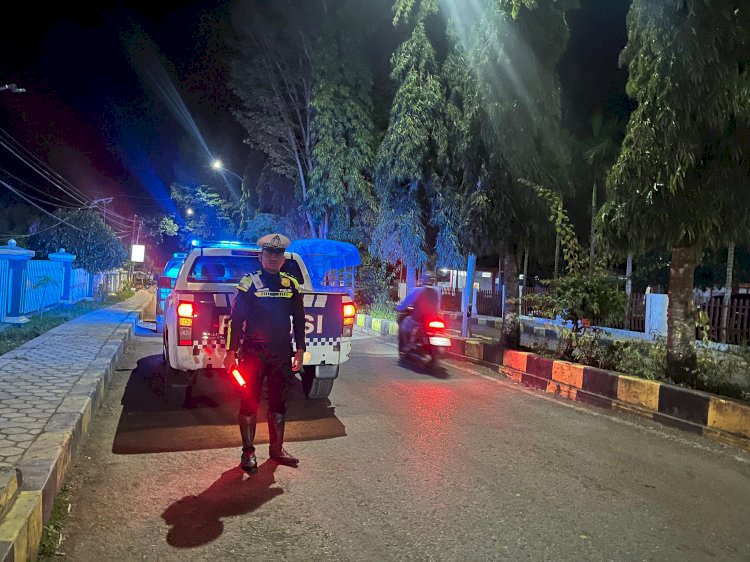 Patroli Malam Sat Lantas Polres TTS, Situasi Kota Soe Aman dan Kondusif