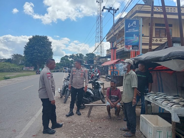 Sambangi Pangkalan Ojek Niki-niki, Polsek Amanuban Tengah Ingatkan Warga Jahui Miras dan Judi