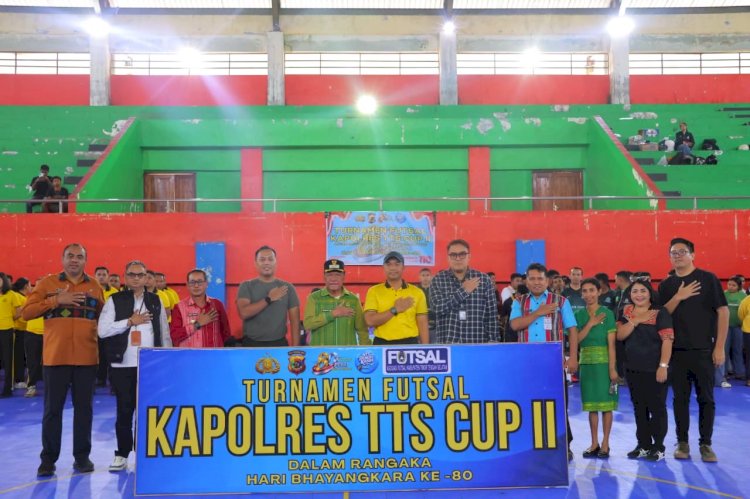Memeriahkan Hari Bhayangkara ke-80, Turnamen Futsal Kapolres TTS Cup II 2026 Resmi Dibuka