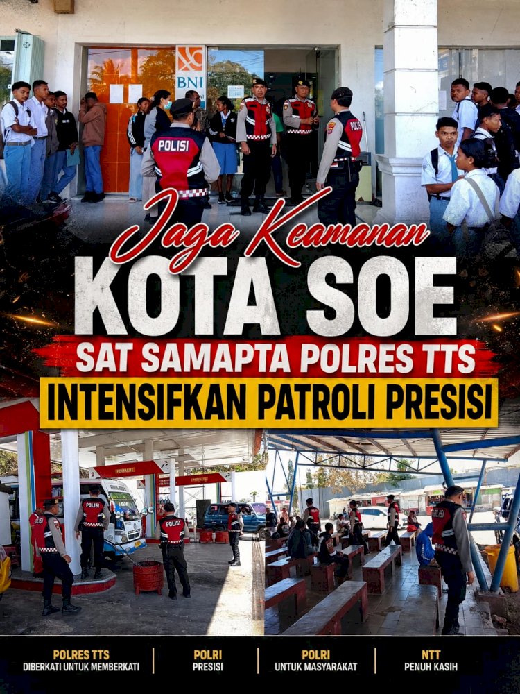 Jaga Keamanan Kota Soe, Sat Samapta Polres TTS Intensifkan Patroli Presisi