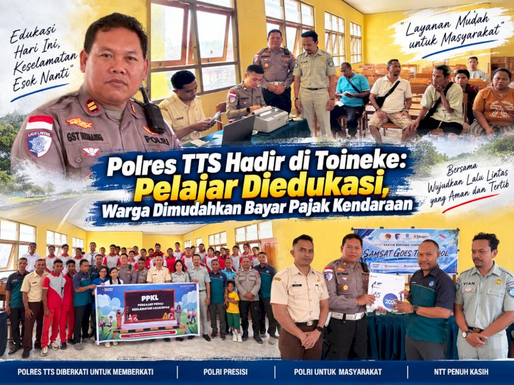 Polres TTS Hadir di Toineke: Pelajar Diedukasi, Warga Dimudahkan Bayar Pajak Kendaraan
