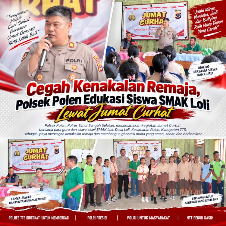 Cegah Kenakalan Remaja, Polsek Polen Edukasi Siswa SMAK Loli Lewat Jumat Curhat