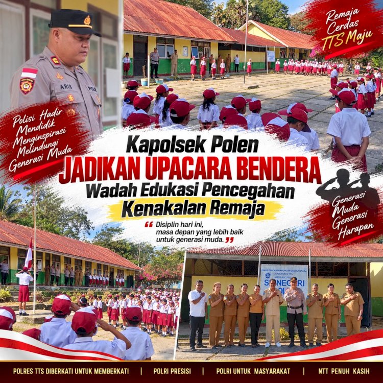 Kapolsek Polen Jadi Irup di SDN Polen, Ajak Siswa Cegah Bullying hingga Waspada Karhutla