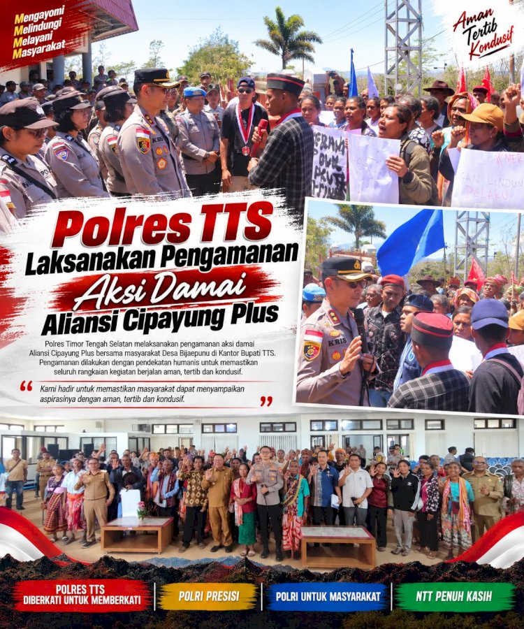 Polres TTS Laksanakan Pengamanan Aksi Damai Aliansi Cipayung Plus