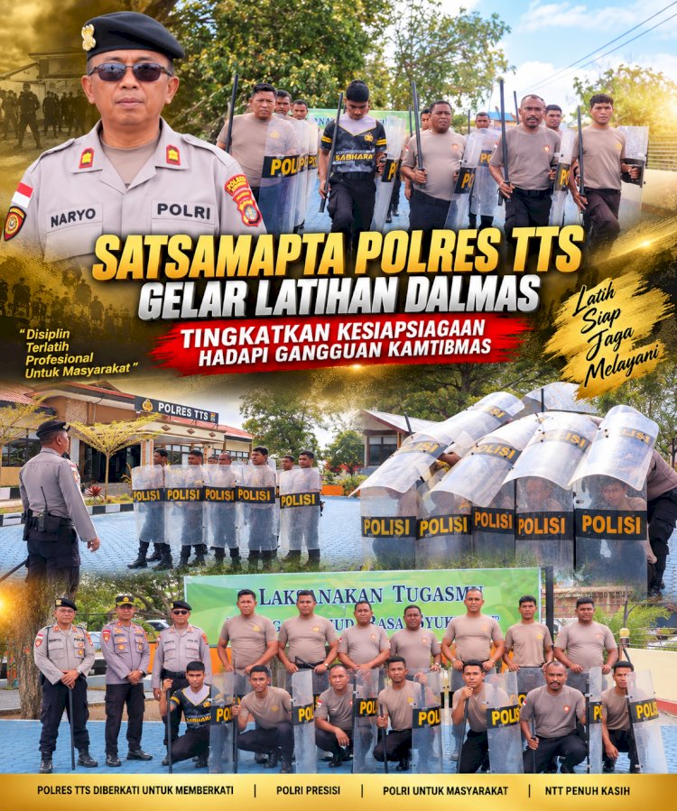 Satsamapta Polres TTS Gelar Latihan Dalmas, Tingkatkan Kesiapsiagaan Hadapi Gangguan Kamtibmas