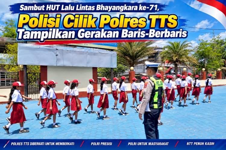 Sambut HUT Lalu Lintas Bhayangkara ke-71, Polisi Cilik Polres TTS Tampilkan Gerakan Baris-Berbaris