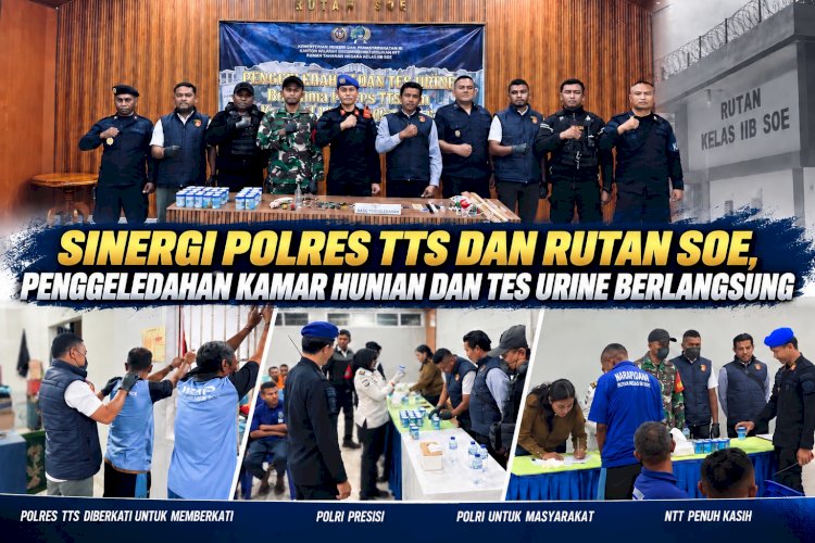 Sinergi Polres TTS dan Rutan Soe, Penggeledahan Kamar Hunian dan Tes Urine Berlangsung