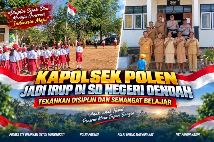 Kapolsek Polen Jadi Irup di SD Negeri Oenoah, Tekankan Disiplin dan Semangat Belajar