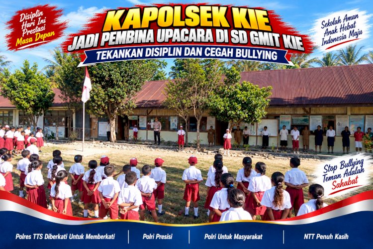 Kapolsek Kie Jadi Pembina Upacara di SD GMIT Kie, Tekankan Disiplin dan Cegah Bullying