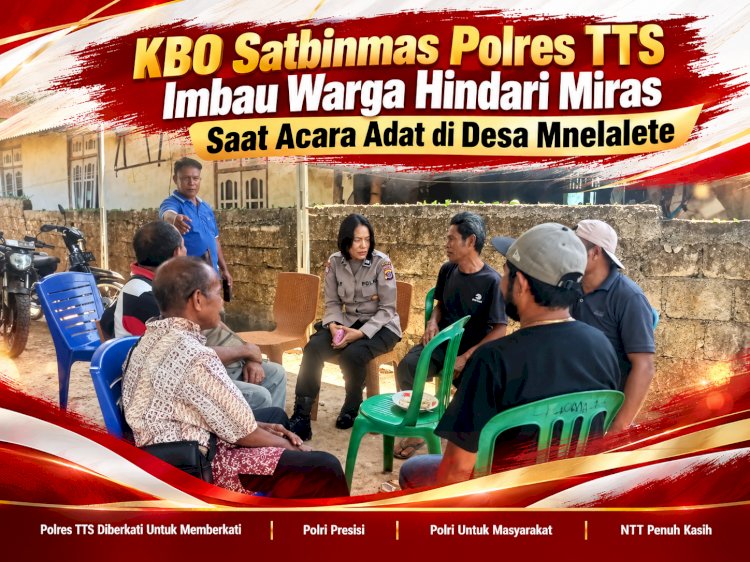 KBO Satbinmas Polres TTS Imbau Warga Hindari Miras Saat Acara Adat di Desa Mnelalete