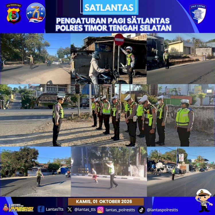 Jaga Kelancaran Arus Lalu Lintas dan Keselamatan Warga, Satlantas Polres TTS Terjunkan 32 Personel di Titik Rawan Soe