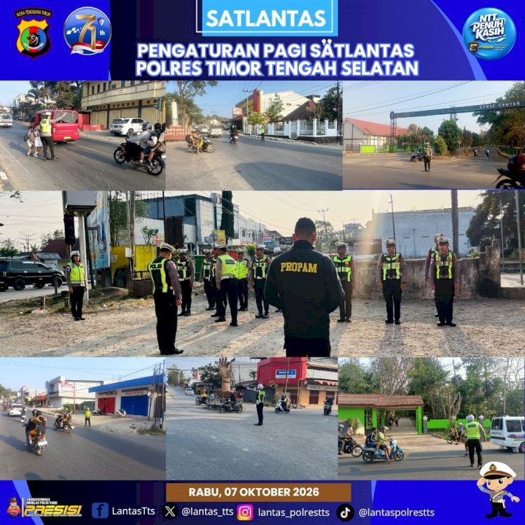 Amankan Arus Pagi, Satlantas Polres TTS Bersiaga di 11 Titik Strategis Kota Soe