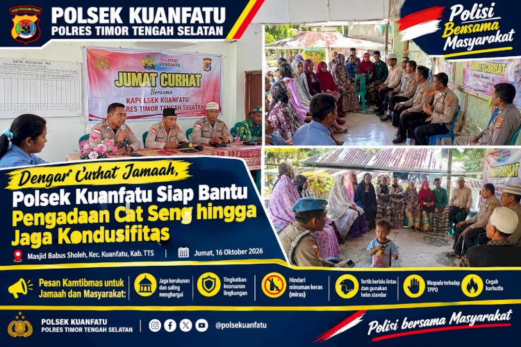 Dengar Curhat Jamaah Masjid Babus Sholeh, Polsek Kuanfatu Siap Bantu Pengadaan Cat Seng hingga Jaga Kondusifitas