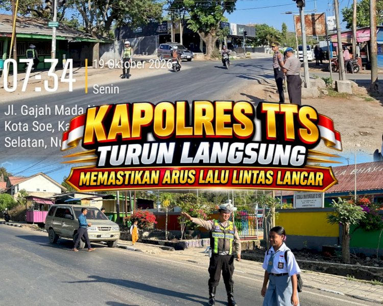 Kapolres TTS Turun Langsung Memastikan Arus Lalu Lintas Lancar.