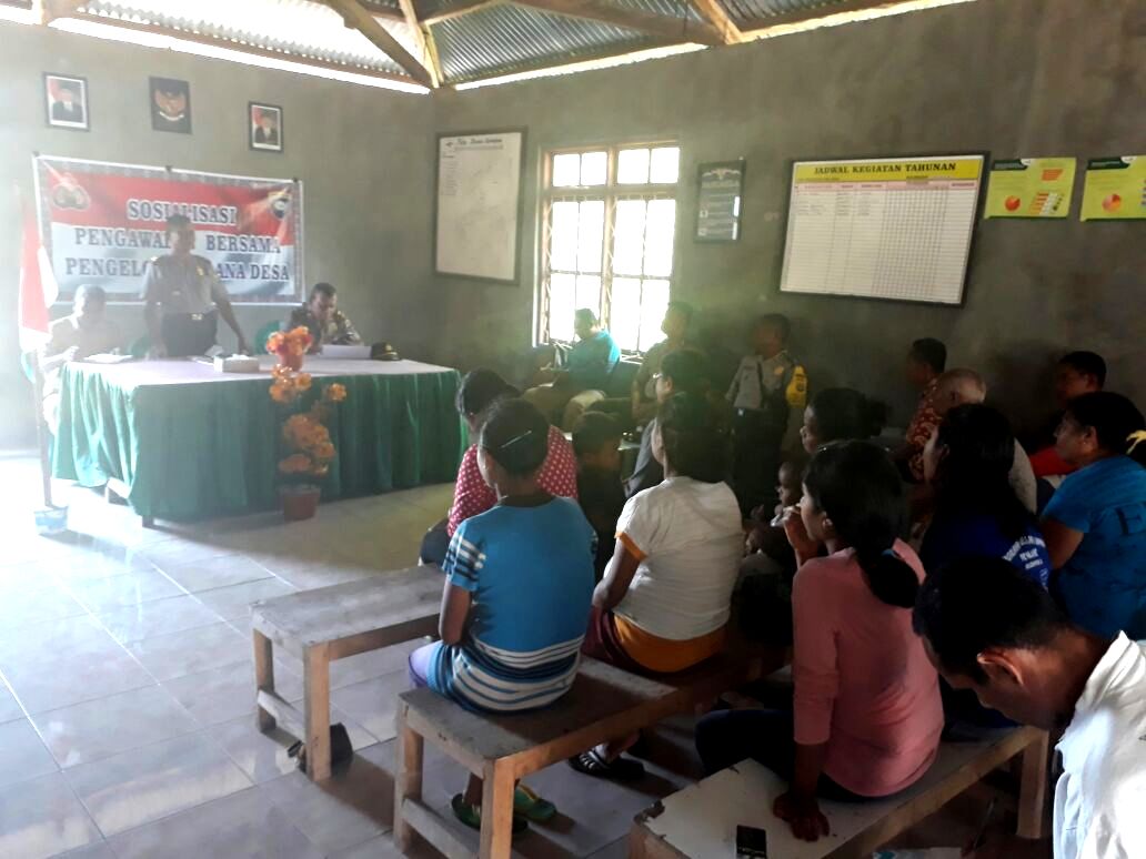Kasat Binmas Polres TTS Sosialisasi pengawalan Bersama Pengelolaan Dana Desa