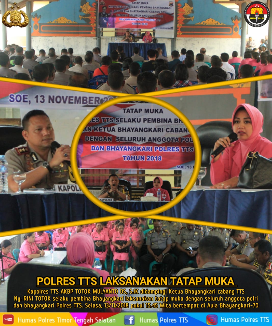 Tatap Muka Kapolres TTS bersama Anggota Polres TTS dan Bhayangkari